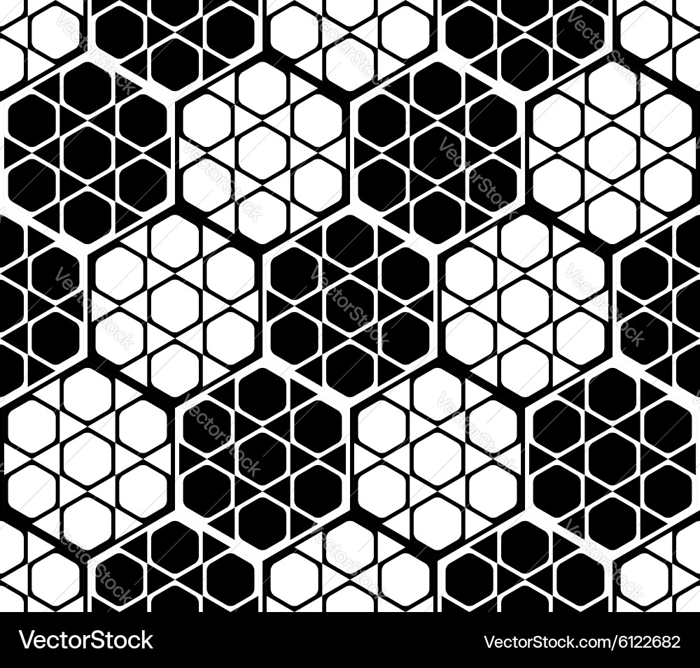 Design seamless monochrome hexagon pattern vector image