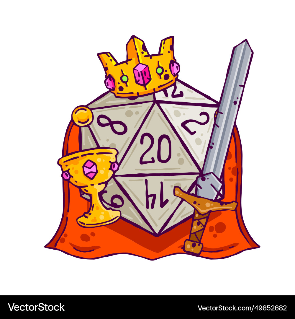 Dice d20 for playing dnd Vector Image