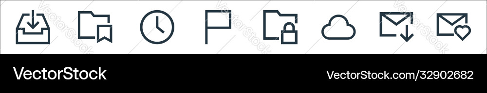 Email line icons linear set quality vector image