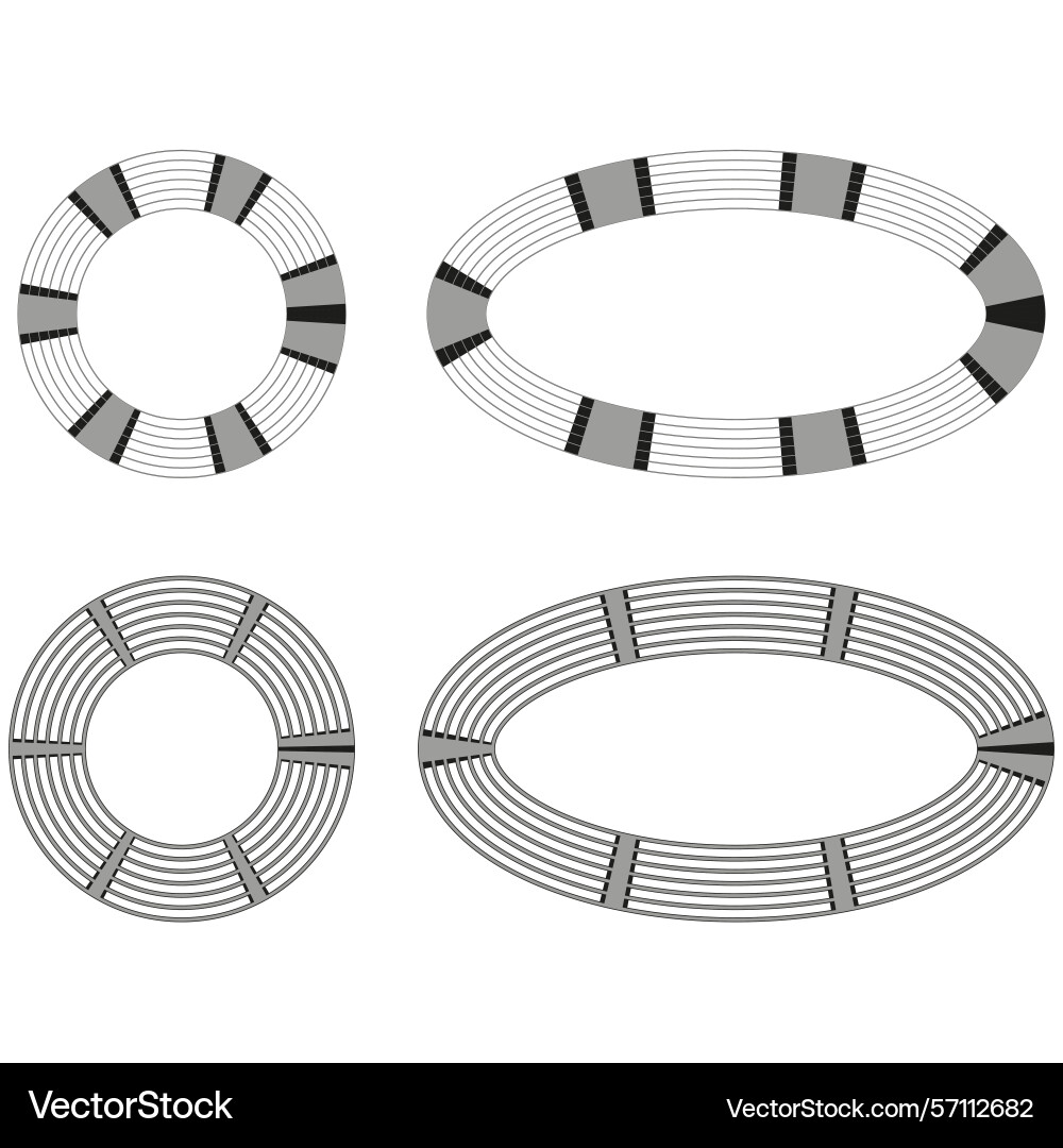 Geometric form icon circular frame set shape Geometric form icon circular frame set shape Vector Image