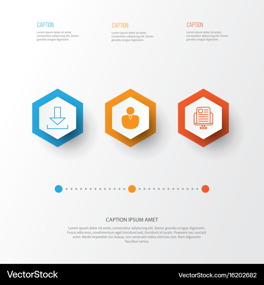 Internet icons set collection of blog page vector image