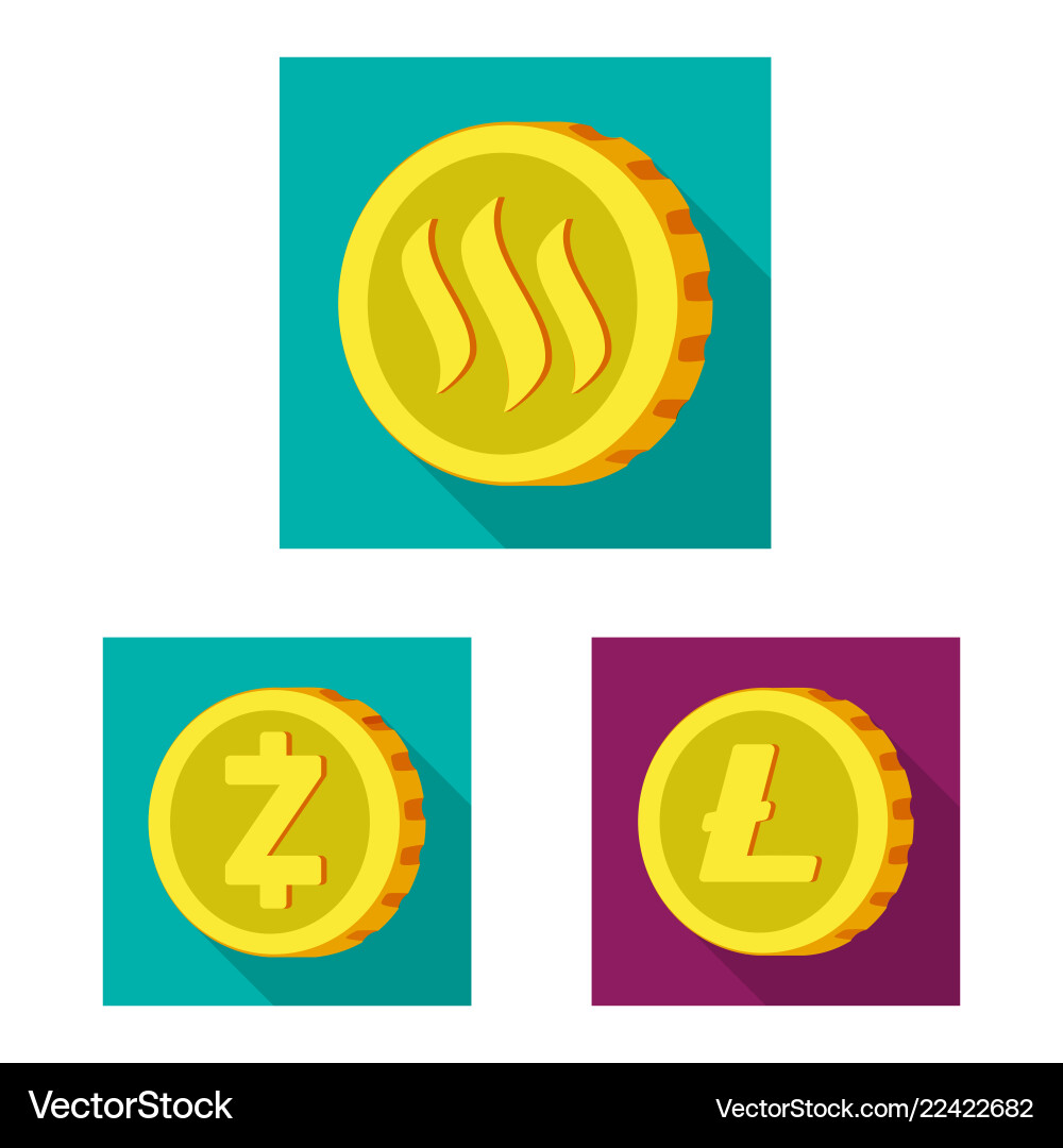 Isolated object of cryptocurrency and coin symbol vector image