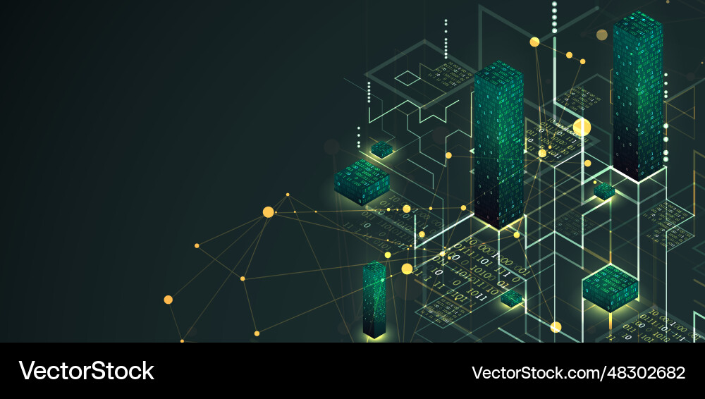 Isometric big data processing concept cloud Isometric big data processing concept cloud vector image