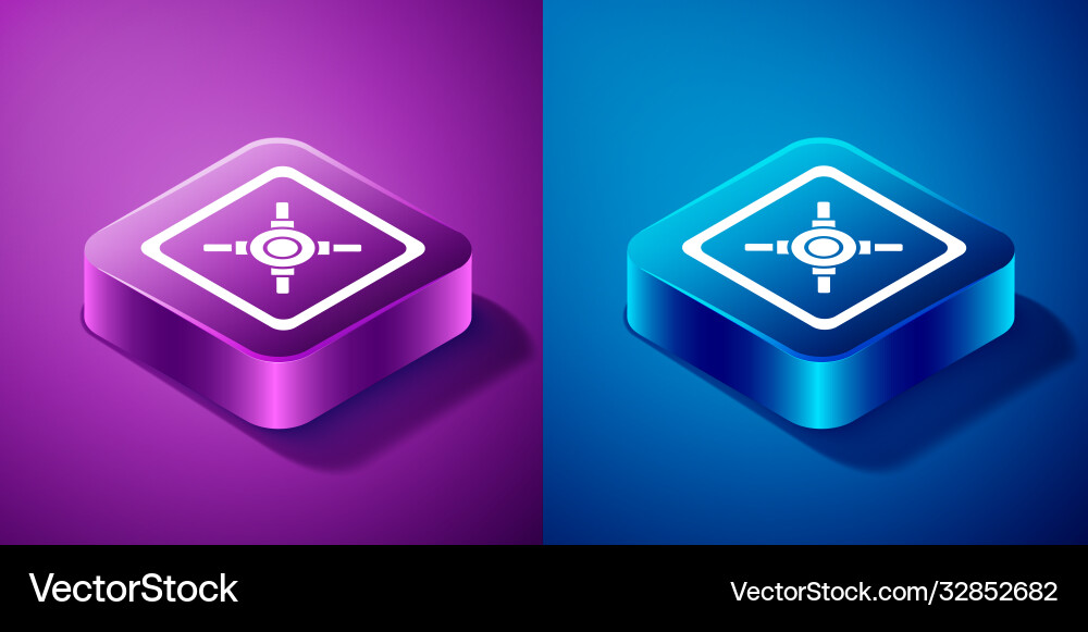 Isometric safe icon isolated on blue and purple Isometric safe icon isolated on blue and purple vector image