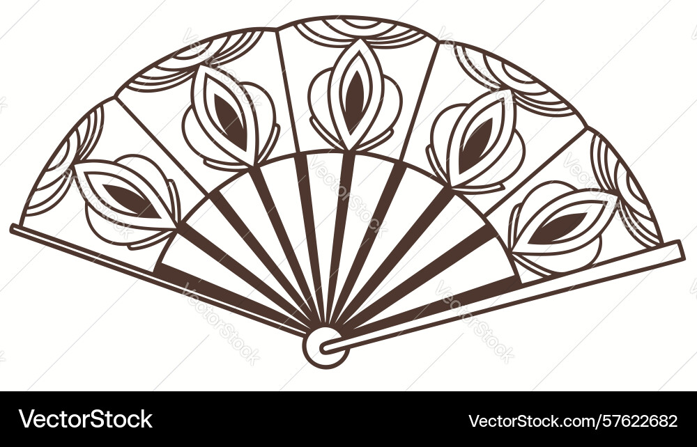 Minimalist fan with subtle oriental pattern Vector Image