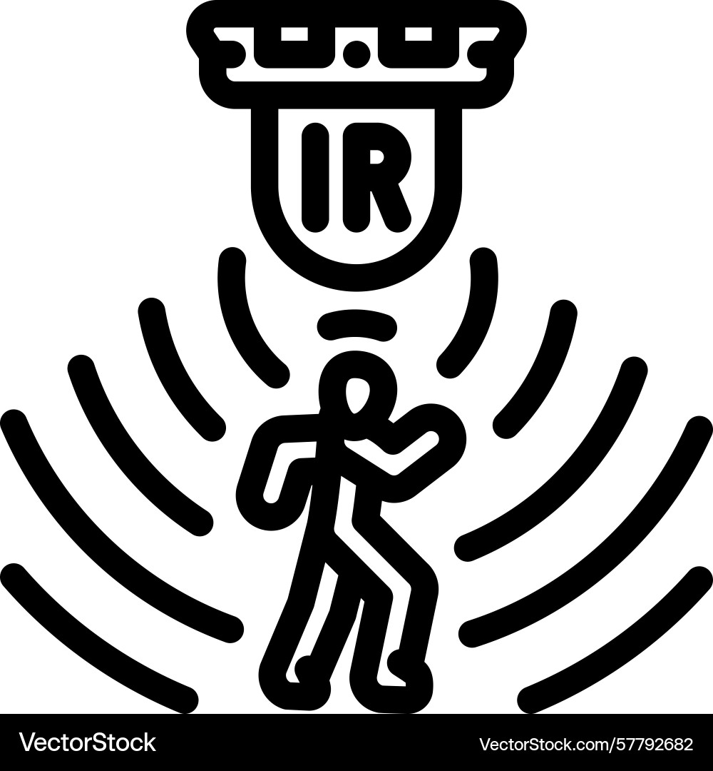 Motion detection sensor module line icon vector image