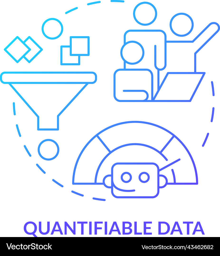Quantifiable data blue gradient concept icon Vector Image