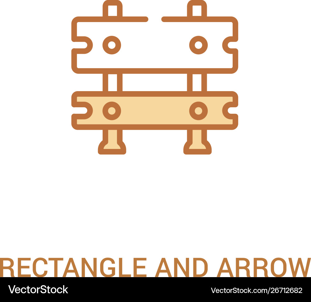 Rectangle and arrow concept 2 colored icon simple Rectangle and arrow concept 2 colored icon simple Vector Image