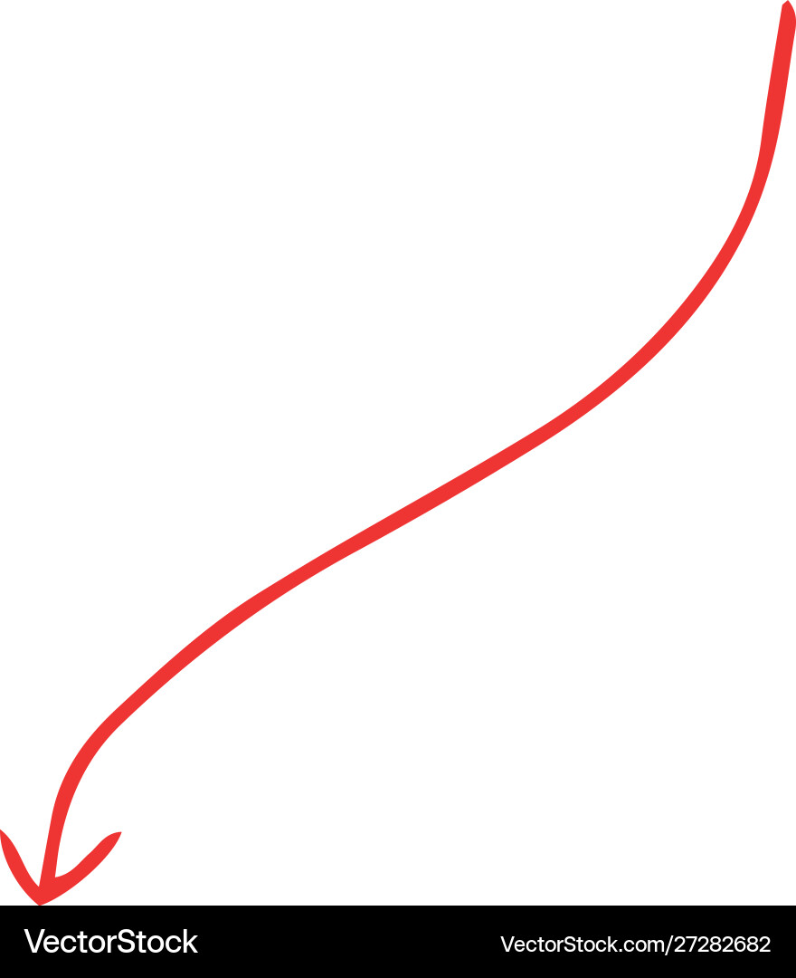Red and simple thin arrow variation vector image