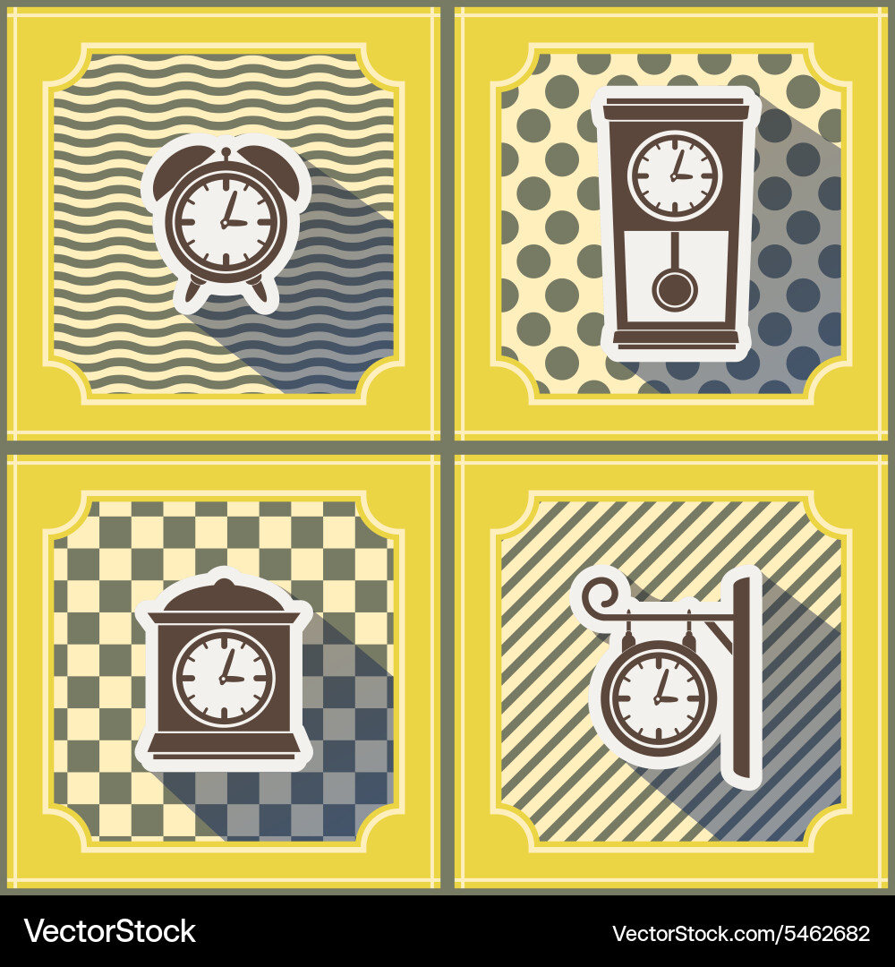 Seamless background with clock Vector Image