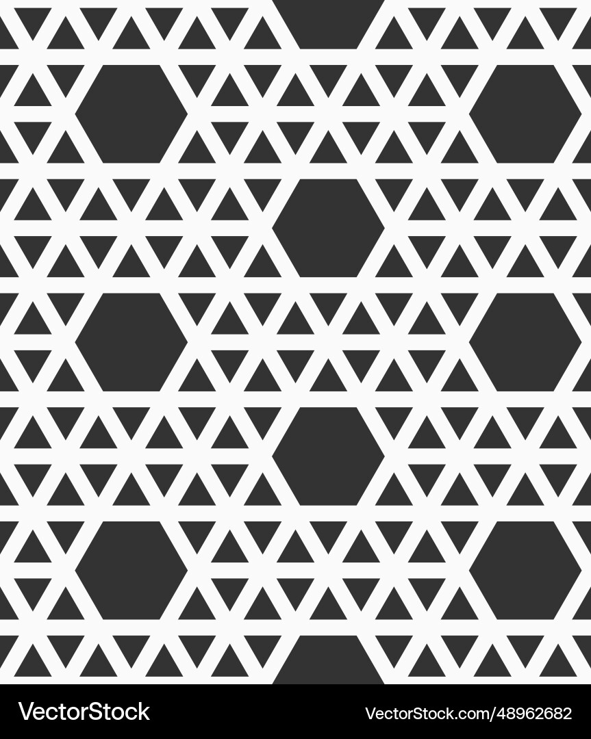 Seamless geometric pattern hexagons and triangles Seamless geometric pattern hexagons and triangles vector image