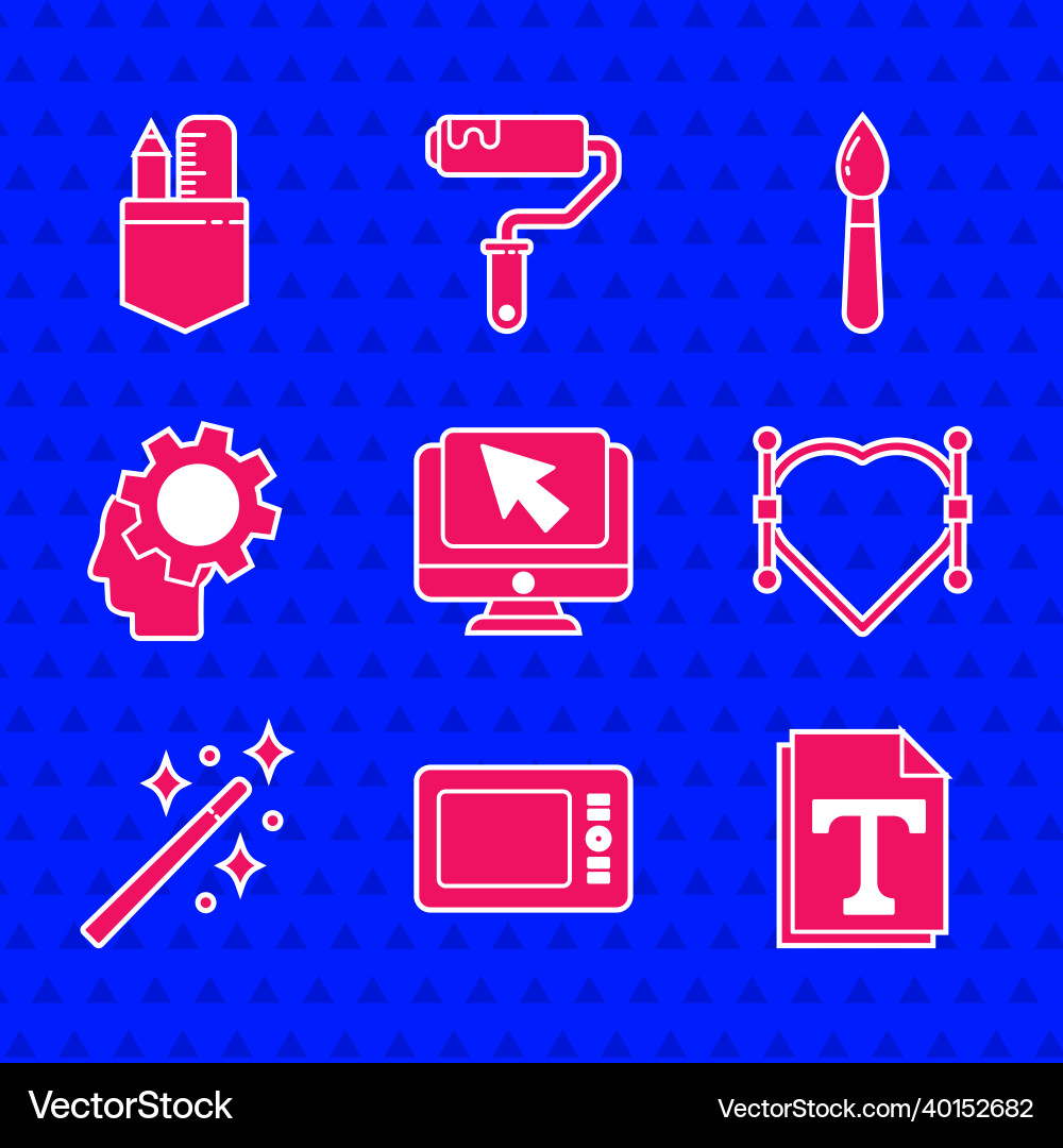 Set computer monitor and cursor graphic tablet Set computer monitor and cursor graphic tablet vector image