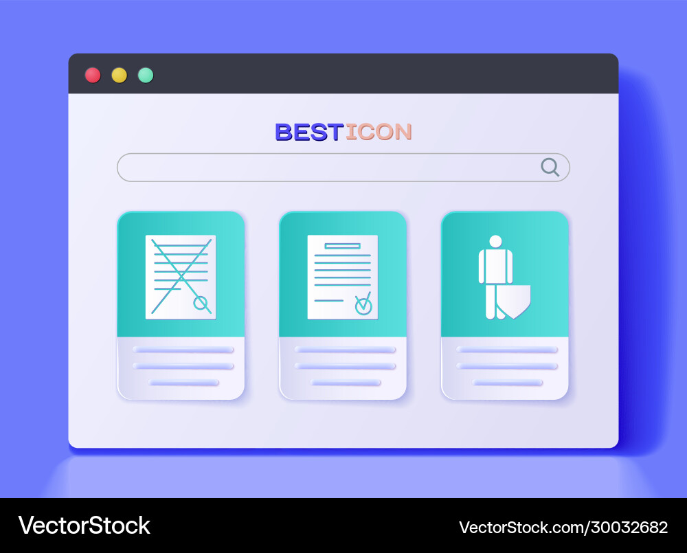 Set confirmed document and check mark delete file Set confirmed document and check mark delete file vector image