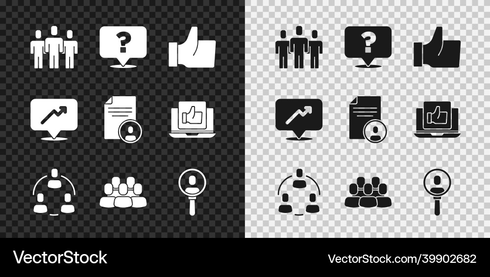 Set users group question mark hand like project Set users group question mark hand like project vector image