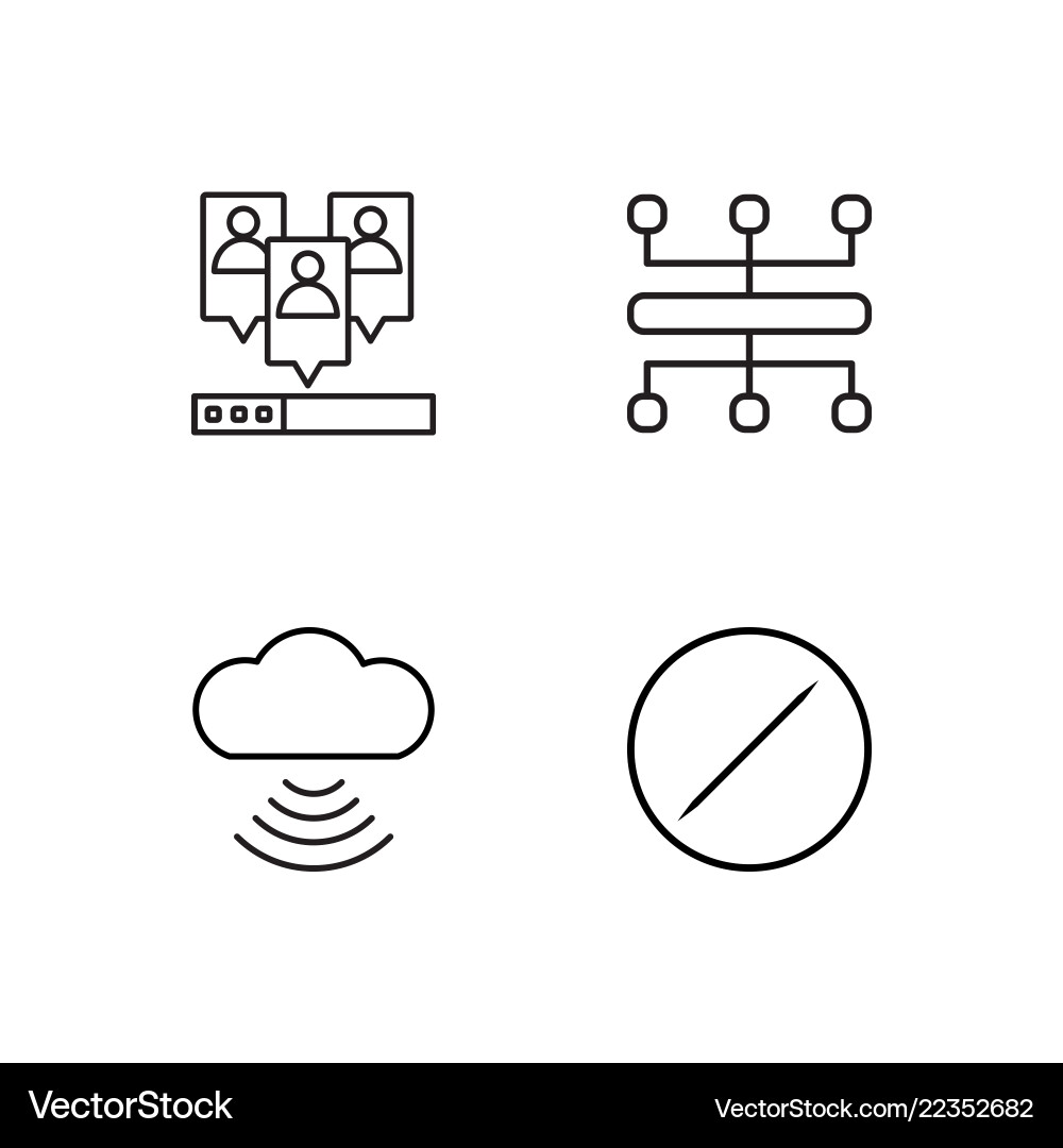 Web simple outlined icons set vector image