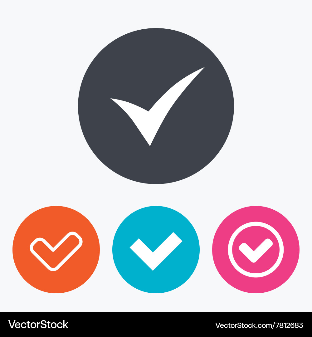 Check signs checkbox confirm icons vector image