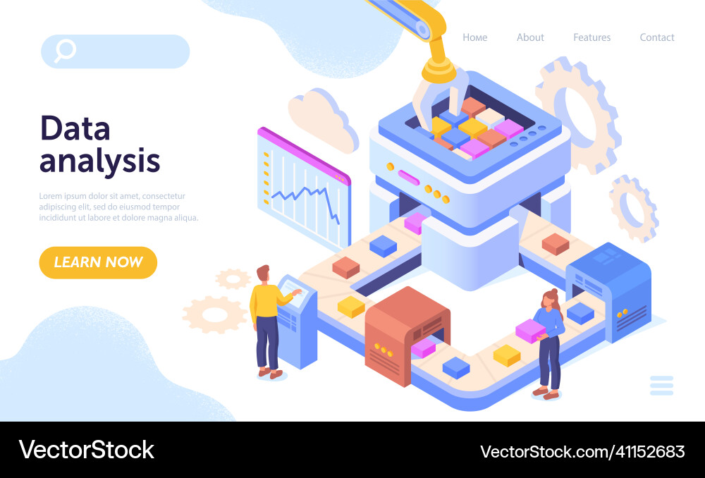 Data Sorting & Analysis Concept vector image