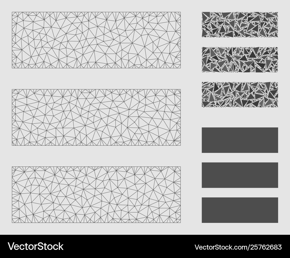 Database mesh wire frame model and triangle vector image