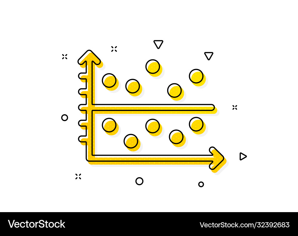 Dot plot graph icon presentation chart sign Dot plot graph icon presentation chart sign vector image