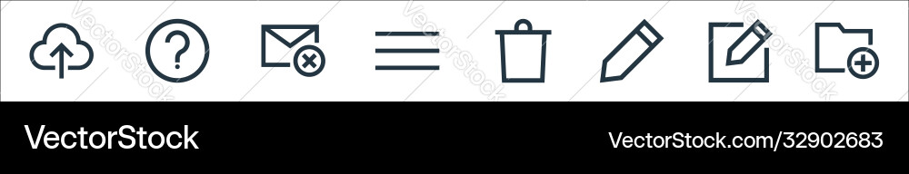 Email line icons linear set quality Email line icons linear set quality Vector Image