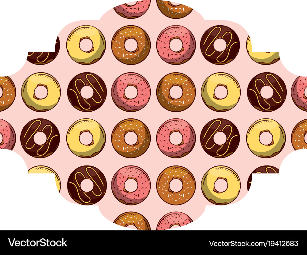 Frame with donuts pattern background Vector Image