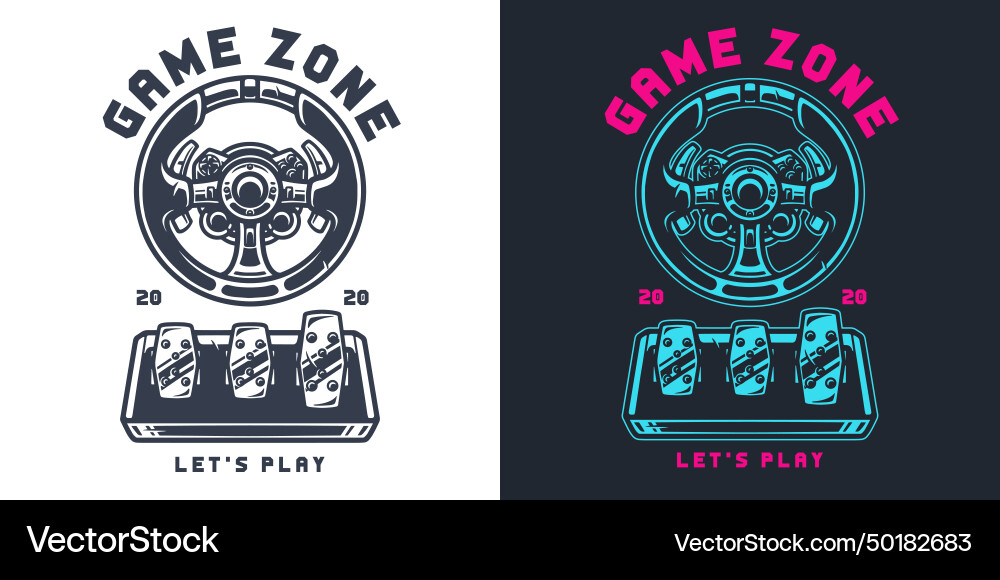 Game zone vintage style poster vector image