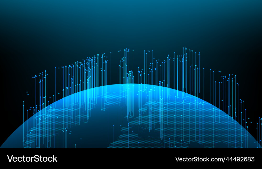 Global Network Data Sphere vector image
