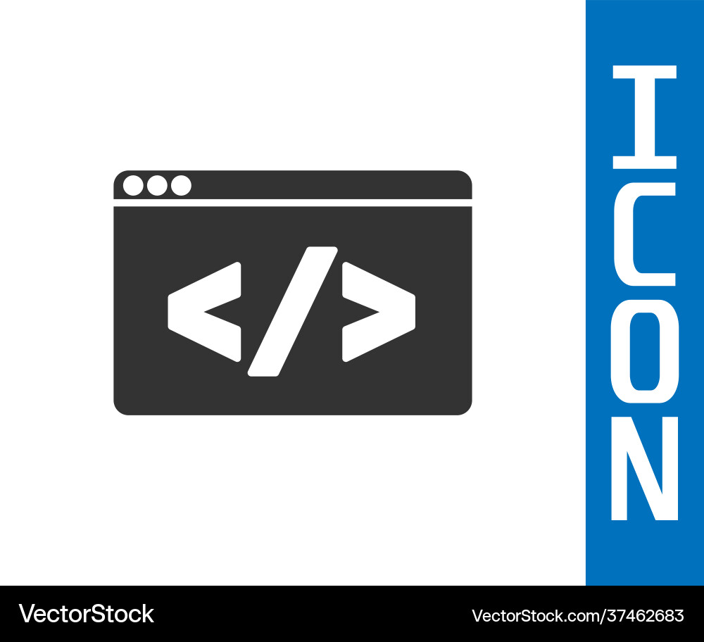 Grey web design and front end development icon Grey web design and front end development icon vector image