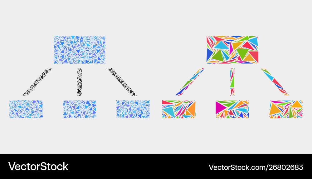 Hierarchy mosaic icon triangle elements Hierarchy mosaic icon triangle elements vector image