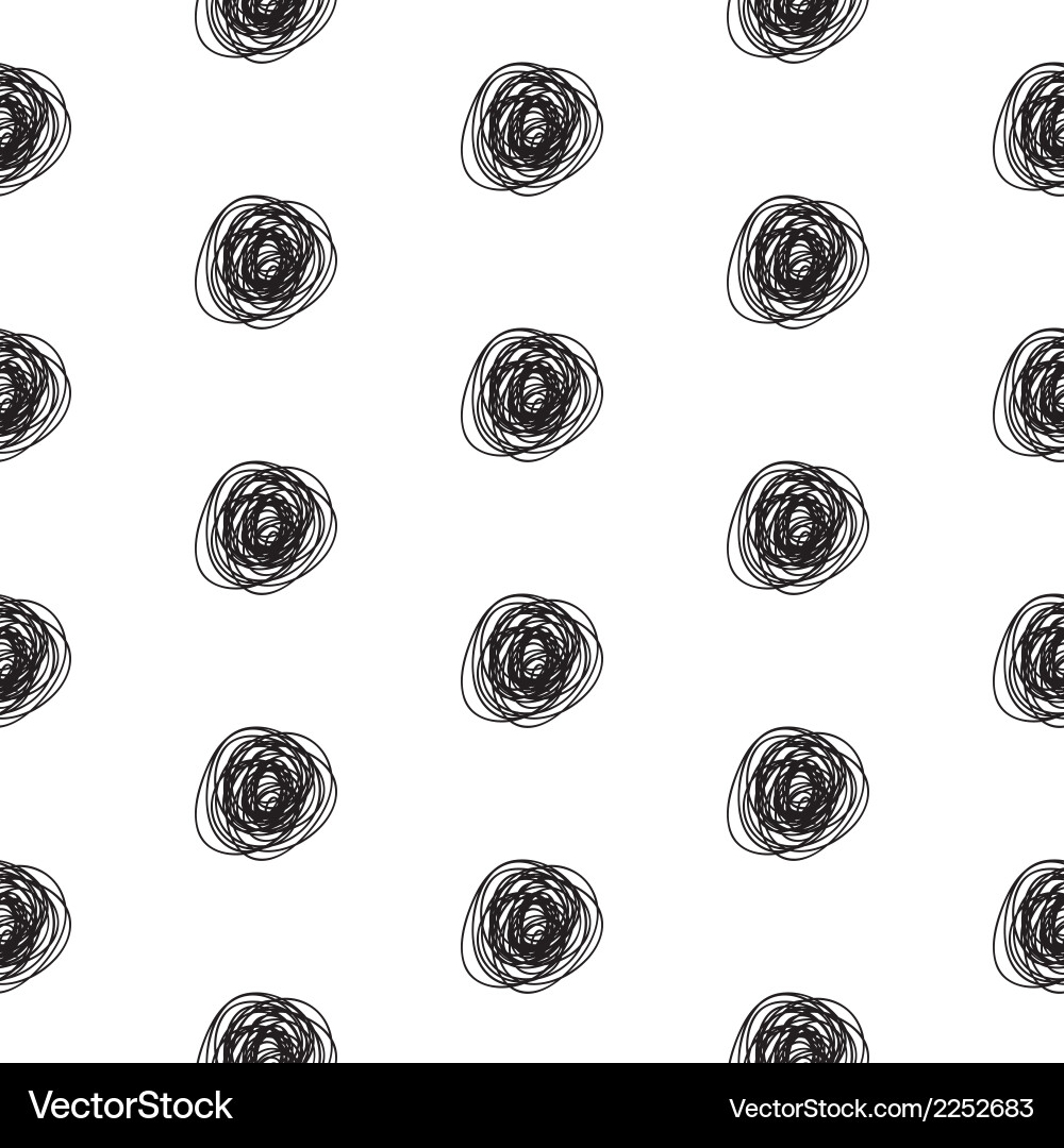 Monochrome Abstract Scribble Pattern vector image