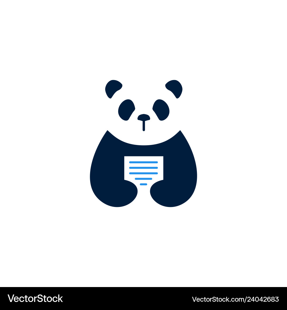 Panda Paper Logo Icon Vector Image