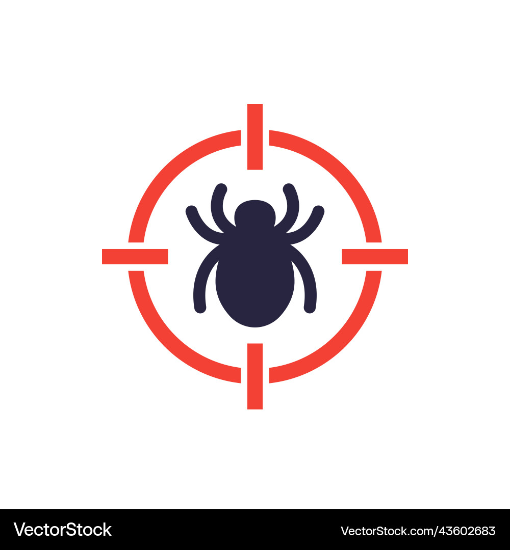 Pest control icon with a bug and target Vector Image