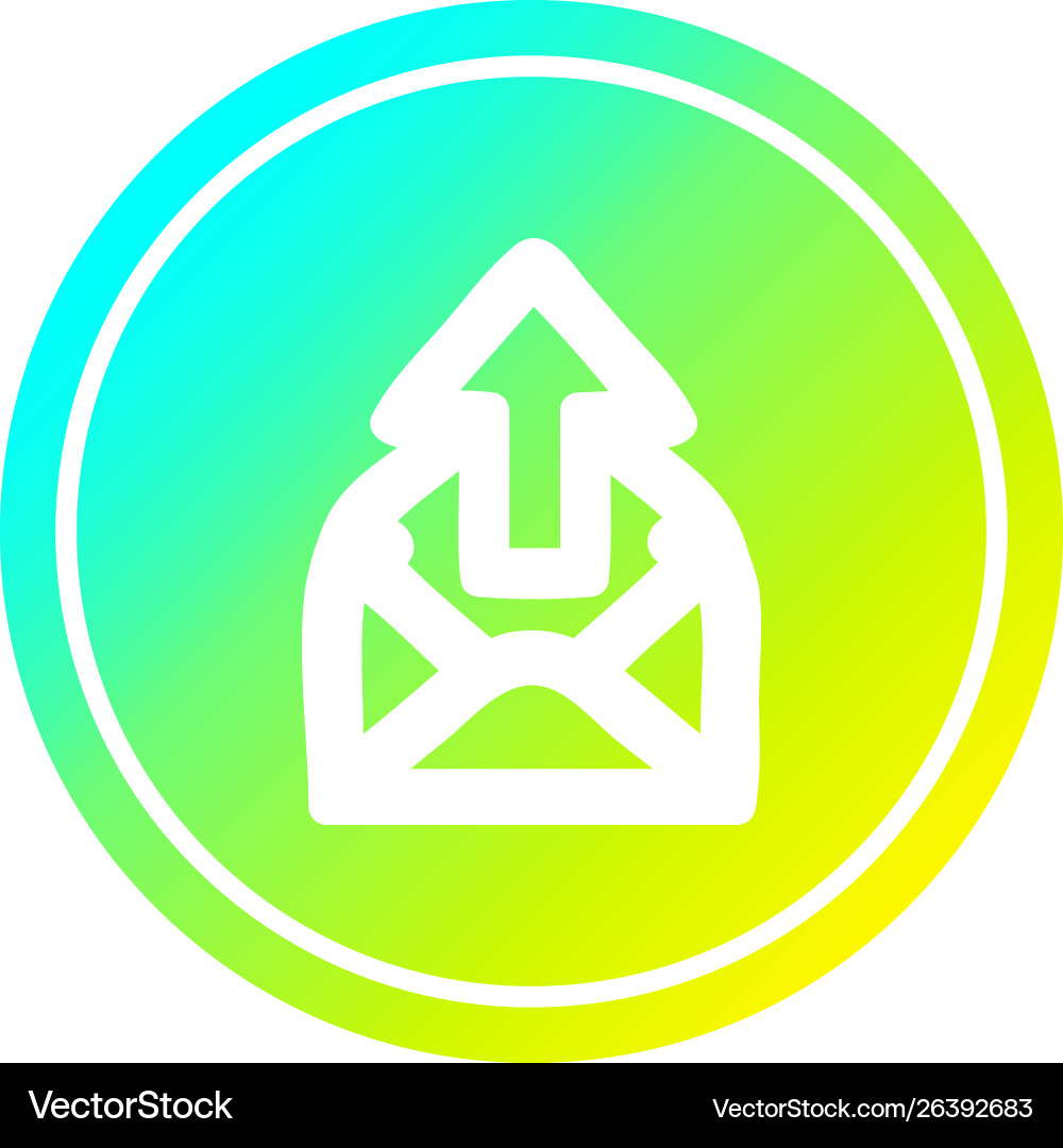 Send email circular in cold gradient spectrum Vector Image