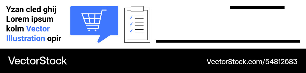 Shopping cart and checklist icons with sample text Vector Image