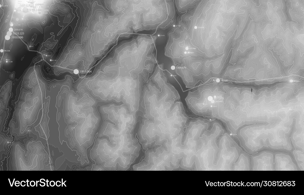 Terrain big data visualization futuristic map Terrain big data visualization futuristic map vector image