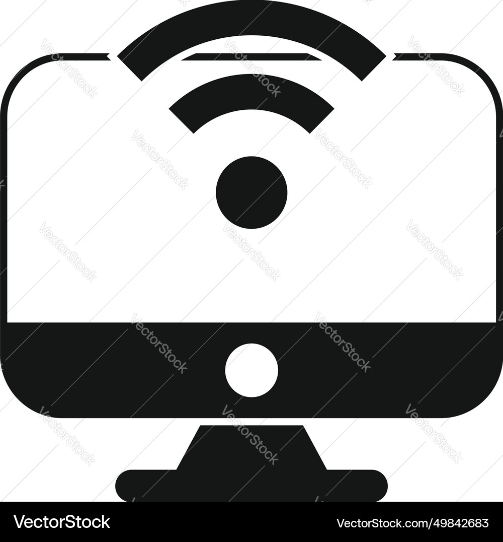 Wifi computer connection icon simple Wifi computer connection icon simple Vector Image