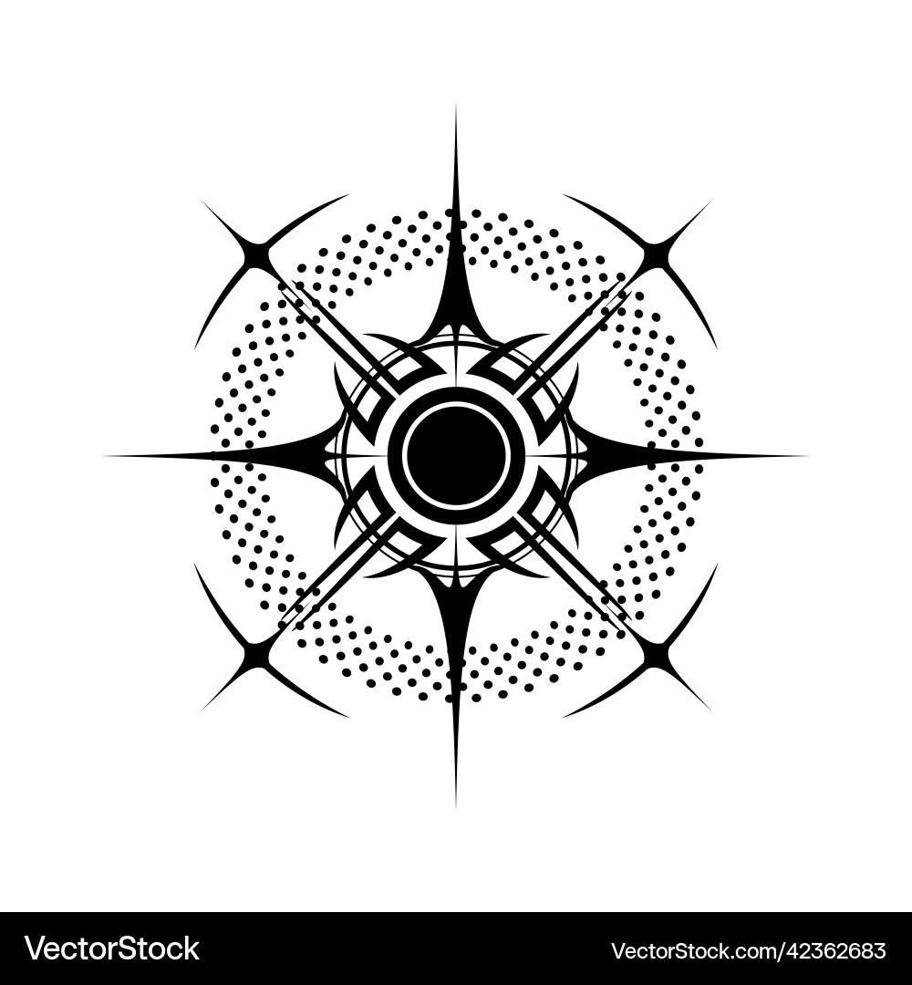 Wind rose scandinavian symbol black vector image