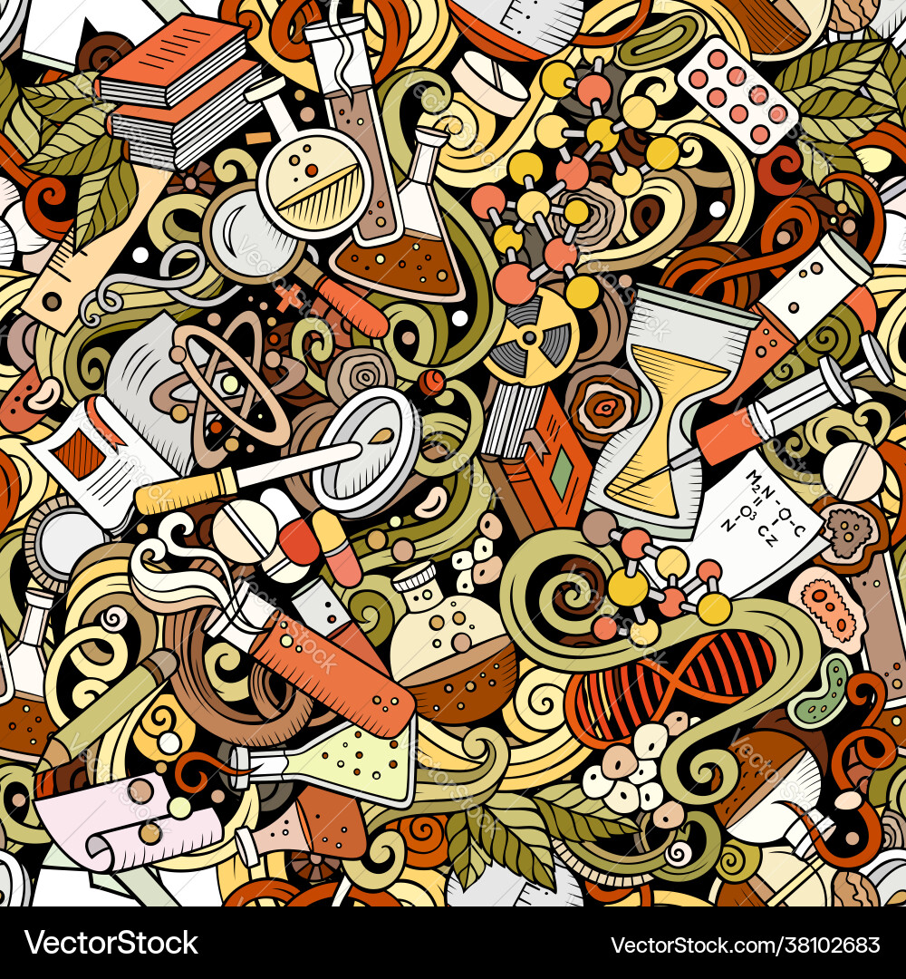 Wissenschaft Hand gezogen Doodles nahtloses Muster Wissenschaft Hand gezogen Doodles nahtloses Muster vektorbild