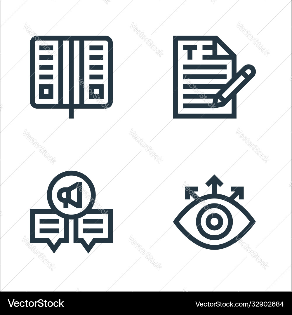 Advertisement line icons linear set quality Vector Image