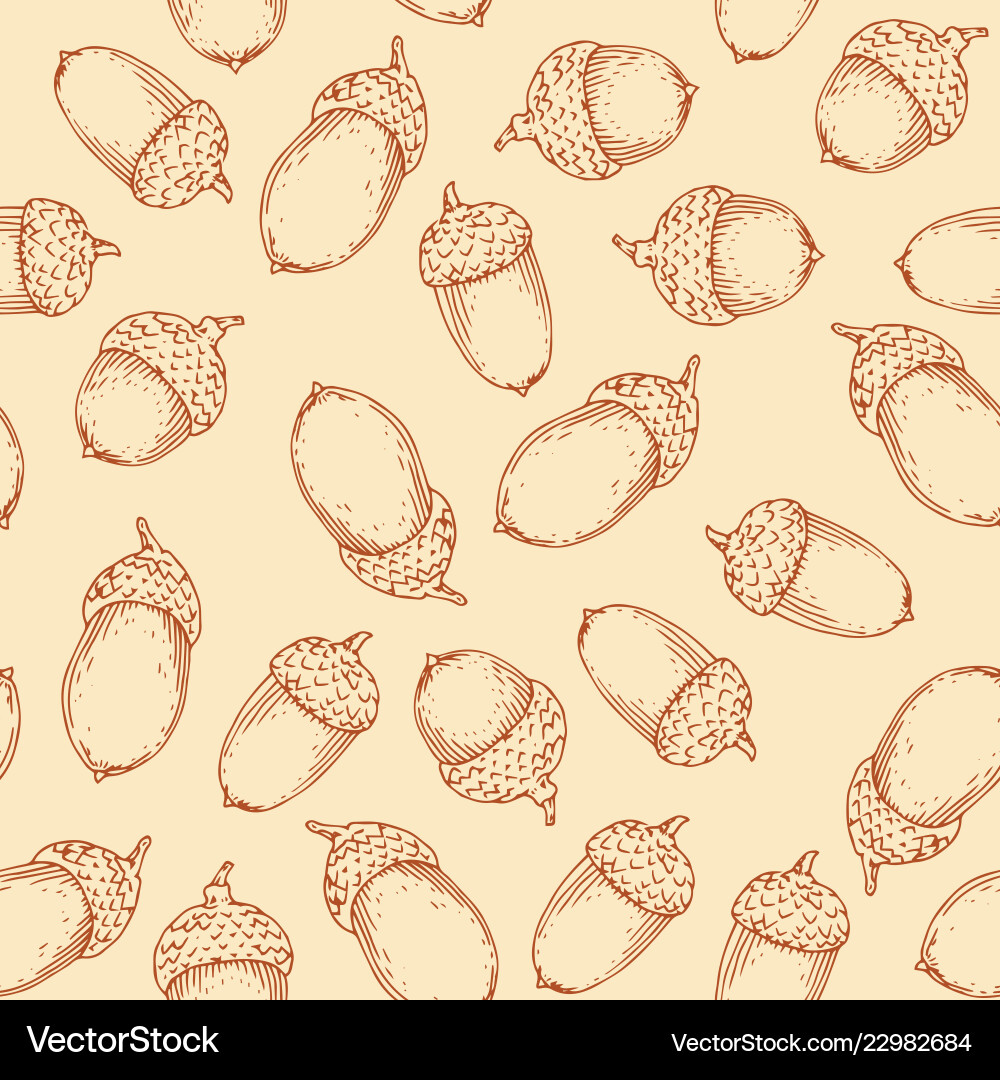 Autumn Acorn Pattern vector image