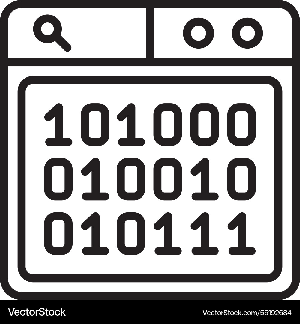 Binary code line icon design vector image
