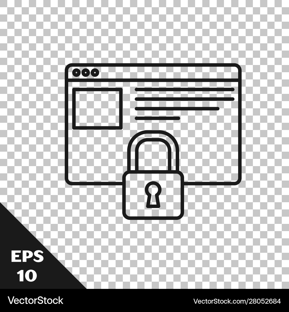 Black line sichern Sie Ihre Website mit https ssl icon Black line sichern Sie Ihre Website mit https ssl icon vektorbild