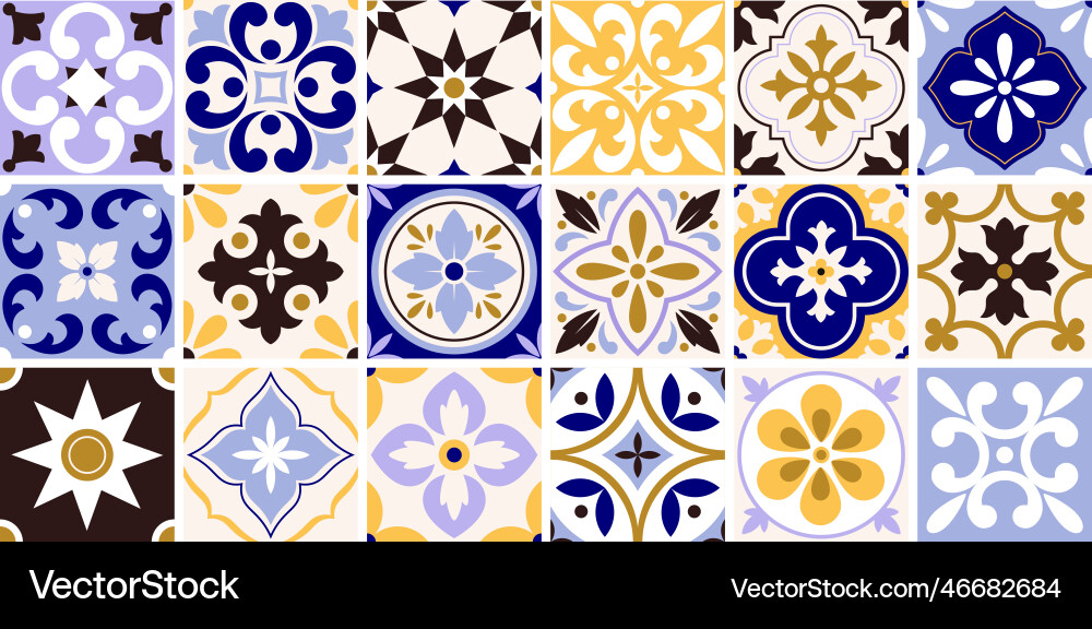 Bunte spanische Azulejo Fliesen vektorbild