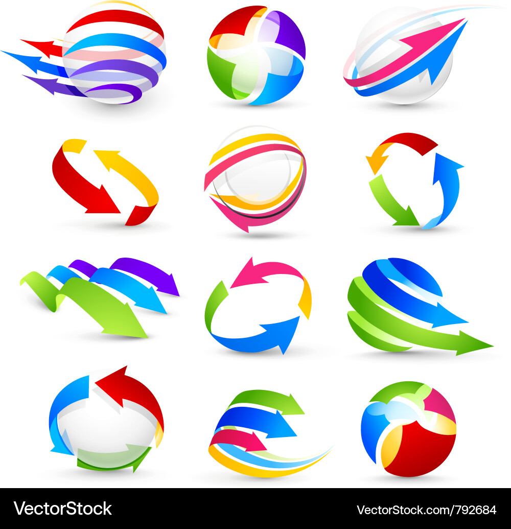 Colorful Arrow Icons Vector Image