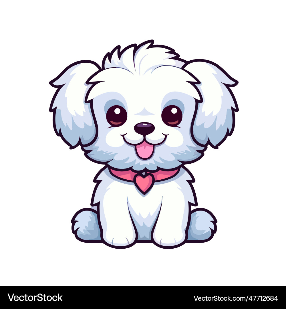 Fluffy puppy cute cartoon dog Fluffy puppy cute cartoon dog vector image