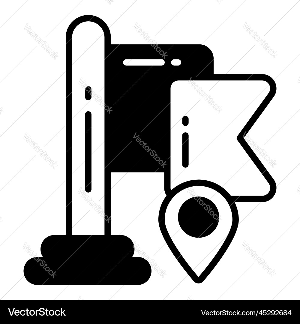 Fluttering flag icon related map location Vector Image
