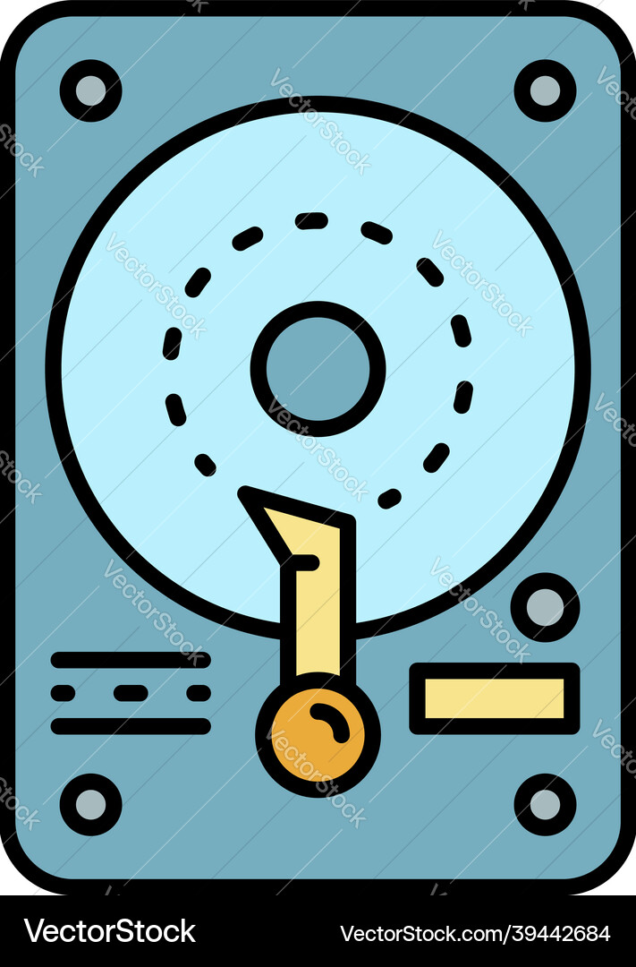 Hard disk icon color outline Hard disk icon color outline vector image