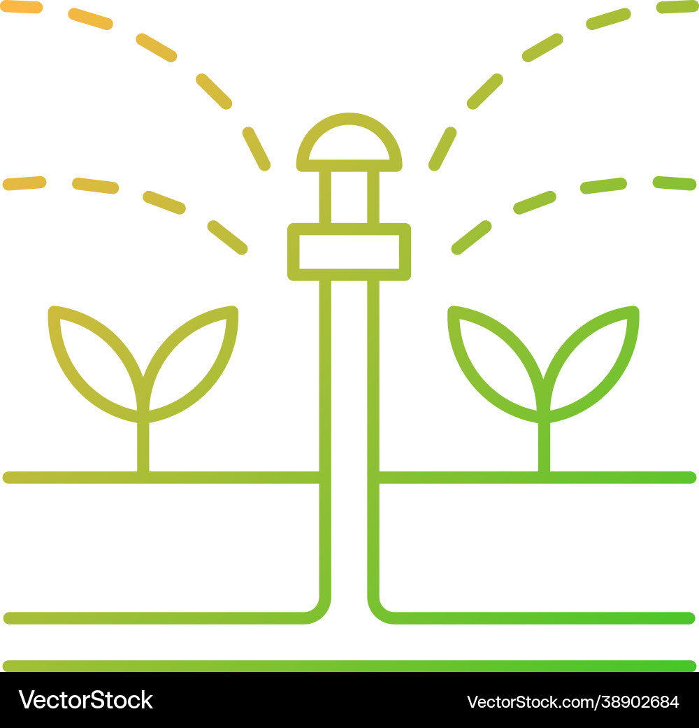 Irrigation device gradient linear icon Irrigation device gradient linear icon vector image