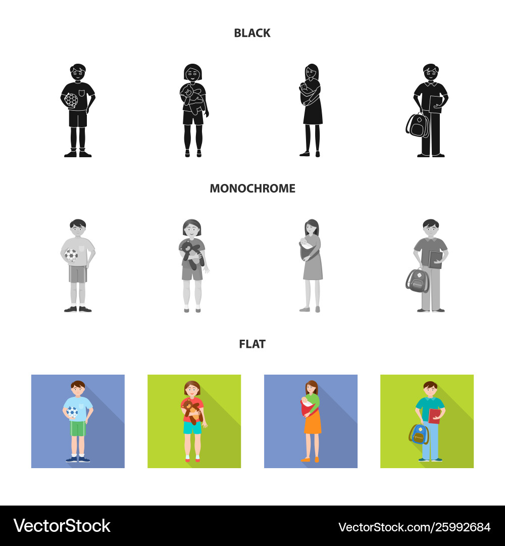 Isolated object character and avatar logo set Isolated object character and avatar logo set Vector Image