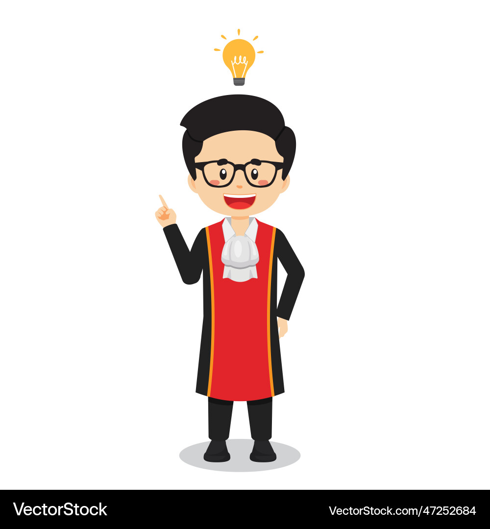 Judge character shows get idea Judge character shows get idea vector image